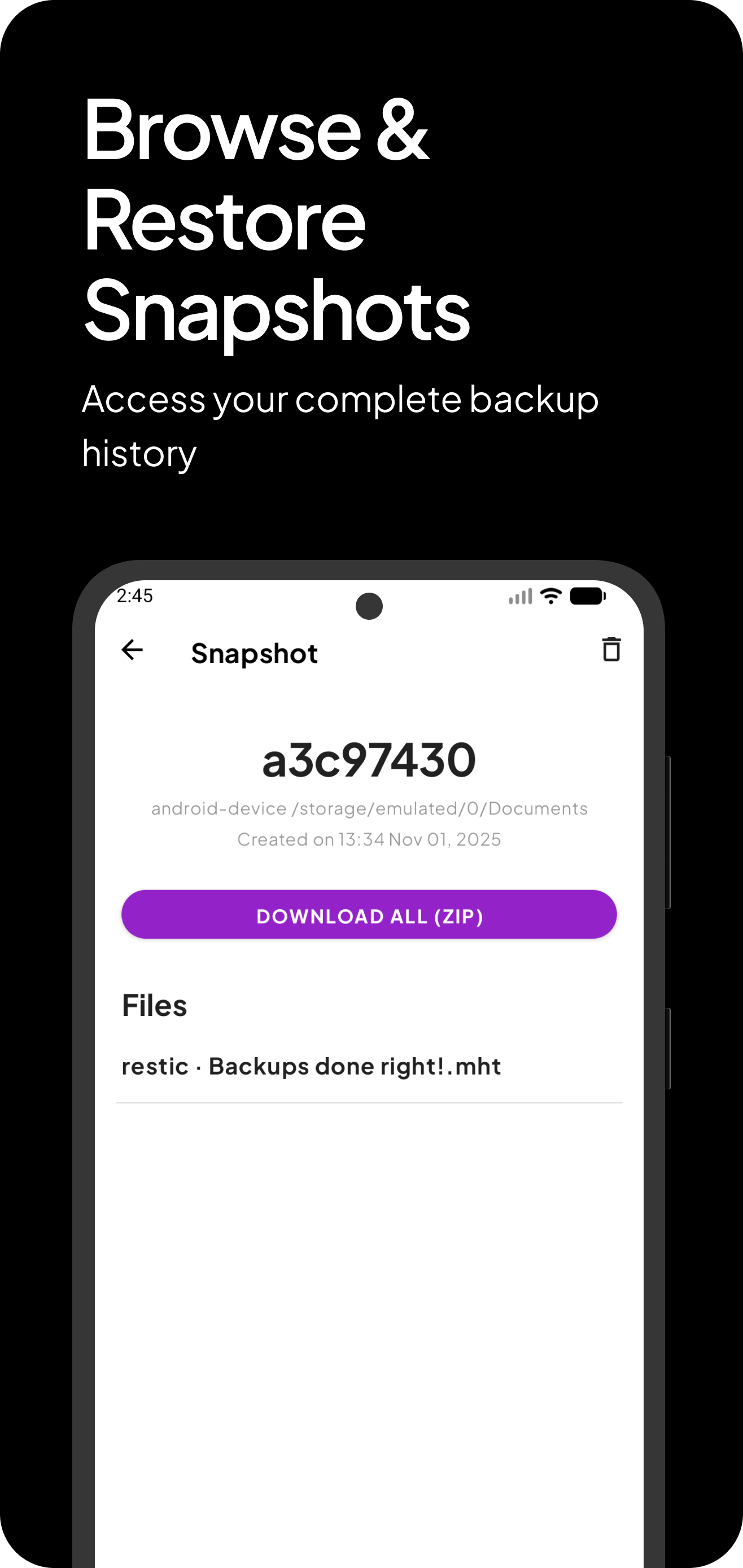 Browse & Restore